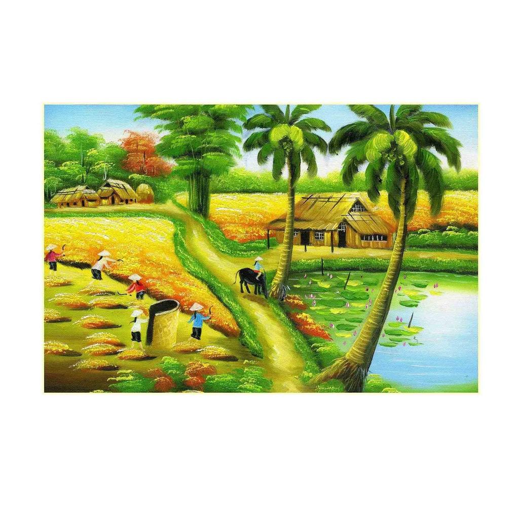 Tranh đồng quê dán tường, tranh trang trí khổ lớn