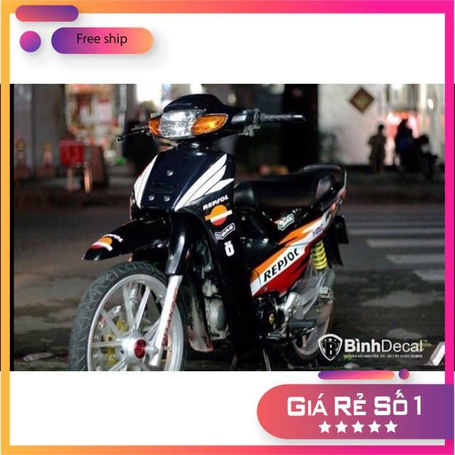 Tem rời dành cho xe wave đời đầu repsol dán xe đen