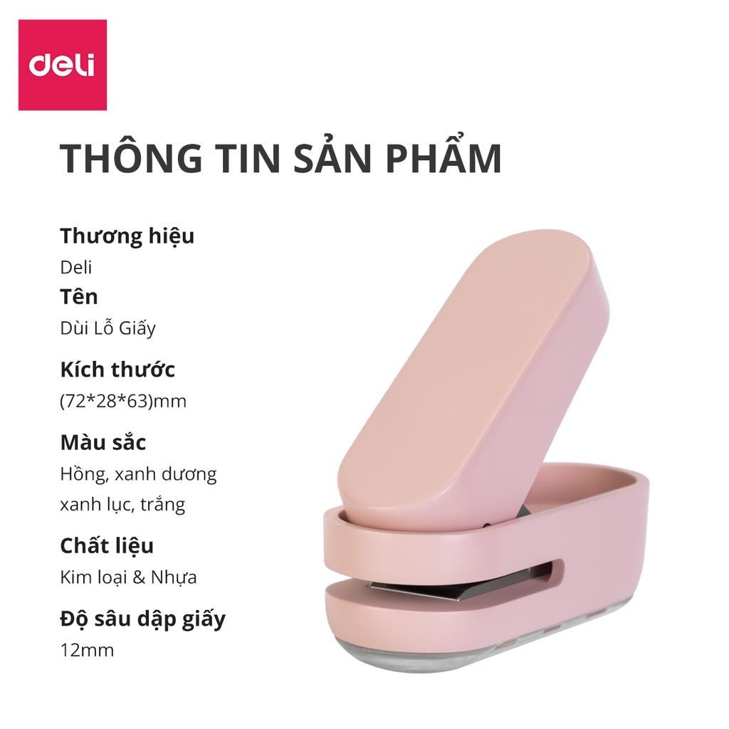 Kìm Bấm Đục Lỗ Giấy Mini Refill Dụng Cụ Bấm Lỗ Giấy Làm Sổ Còng Cầm Tay Tiện Lợi Deli - Bấm Lỗ Tài Liệu Lưu Trữ Đóng Sổ - NS088