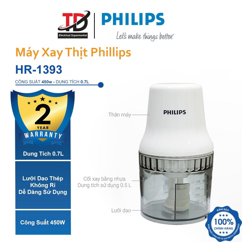 Máy xay thịt Philips HR1393 - Công Suất 450W - Xay Thịt Làm Ruốc, Hàng Chính Hãng