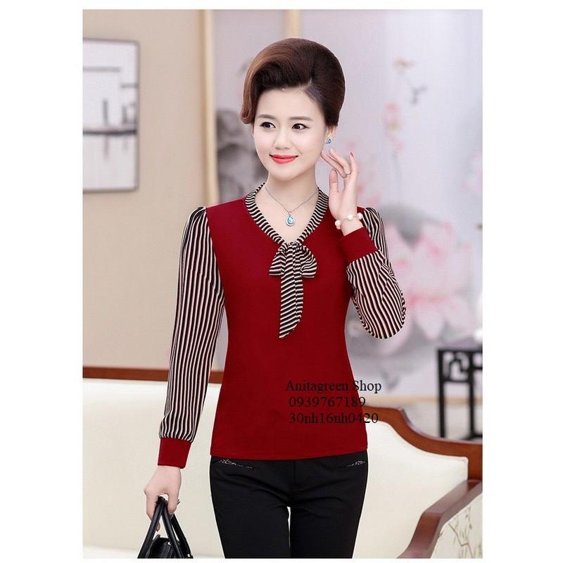 Nh160420-ÁO SƠ MI SỌC THẮT NƠ s-6xl