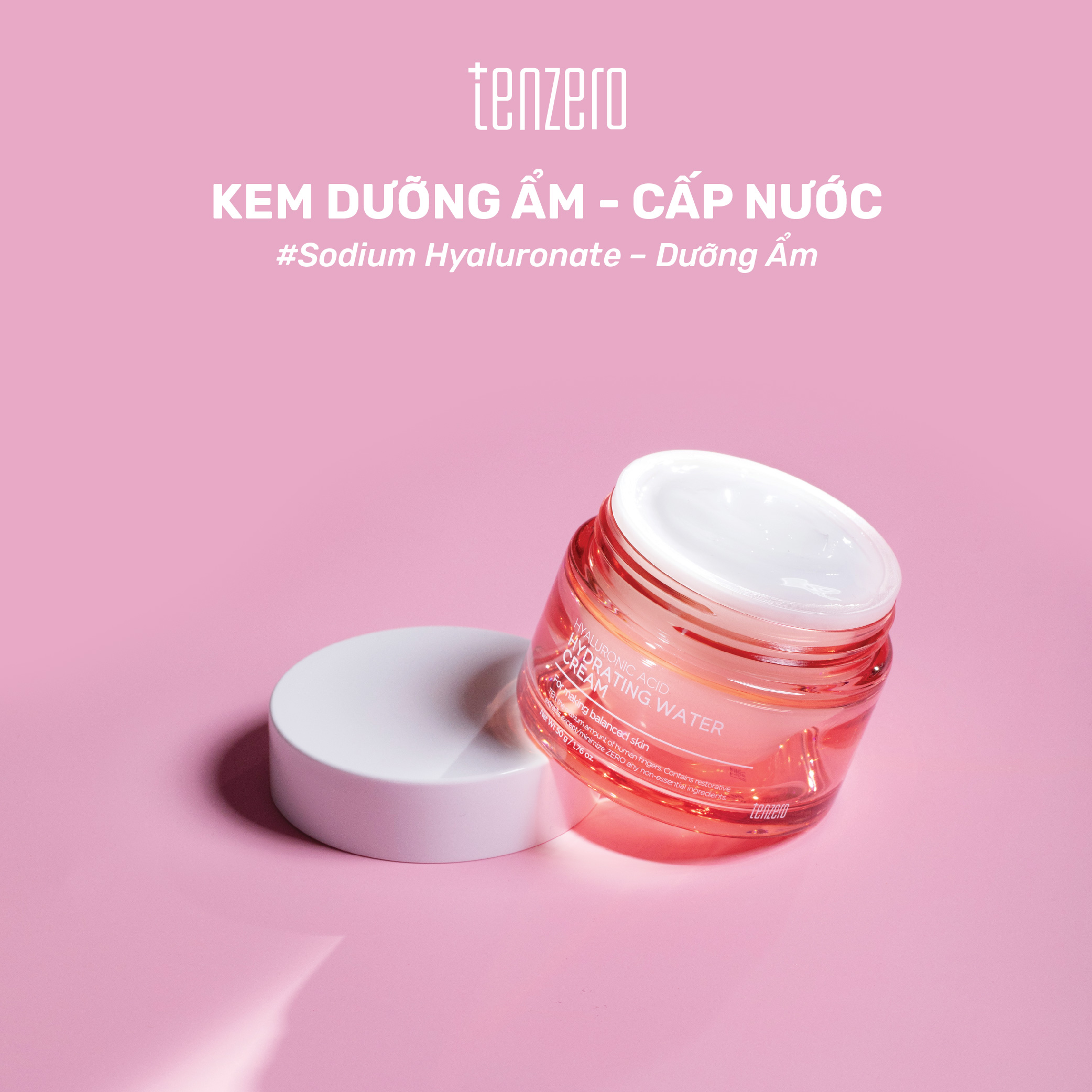 Kem Dưỡng Ẩm Chuyên Sâu, Cấp Nước Tenzero Hyaluronic Acid Hydrating Water Cream 50g