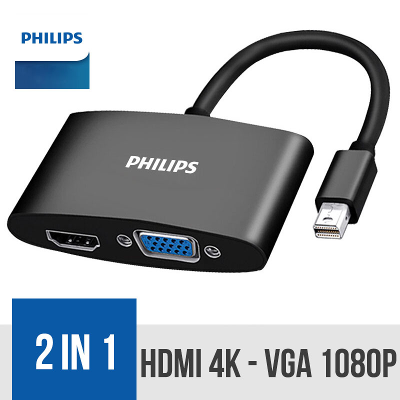 Hub Chuyển Đổi Từ Cổng Mini-DisplayPort Thunderbolt sang HDMI và VGA Philips - Hàng Chính Hãng