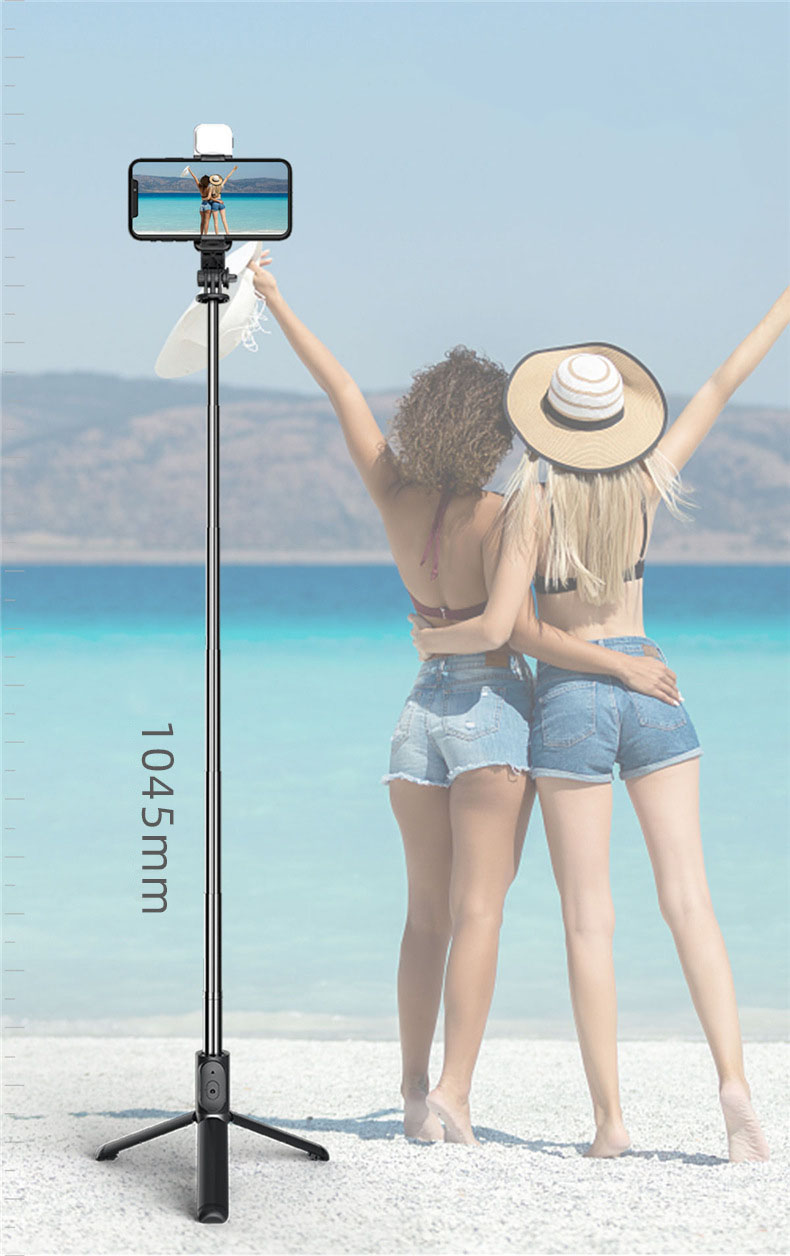 Gậy chụp ảnh tự sướng 3 chân có đèn led trợ sáng bluetooth điều khiển từ xa xoay nhiều góc độ