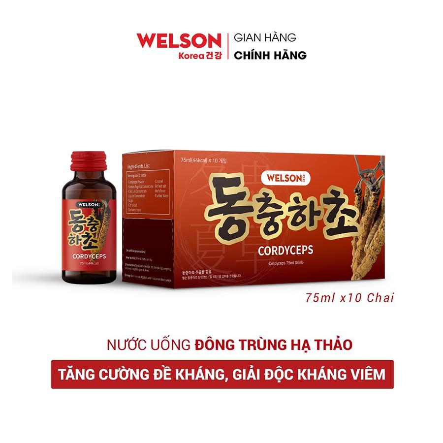 Nước uống Đông Trùng Hạ Thảo Welson Cordyceps Hộp 10 chai 75ml