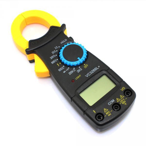 2x Electric LCD Digital Clamp Multimeter Tester AC DC Volt Ammeter Black