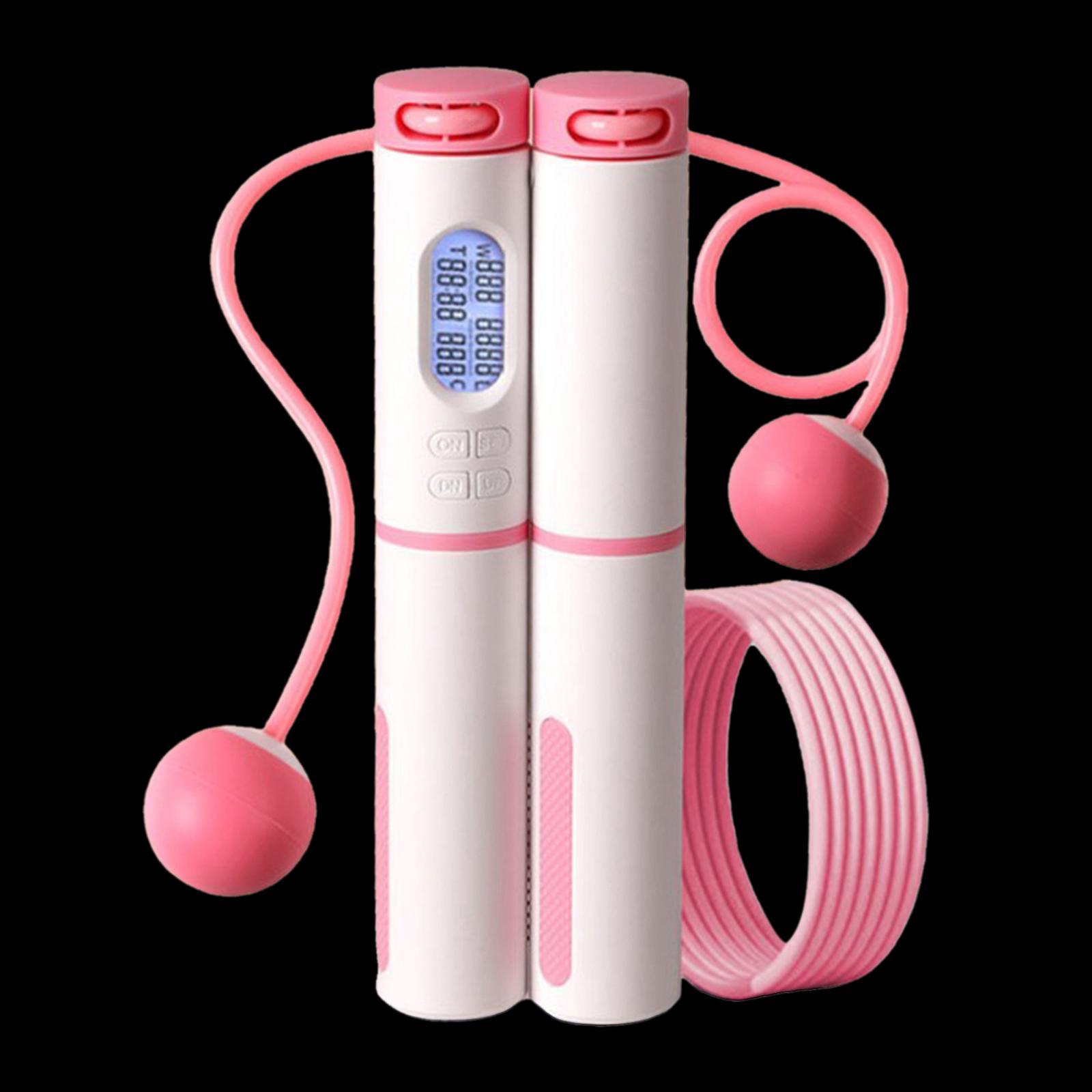 Digital Skipping Jump Rope Bearing  Weighted Jumping Rope Pink