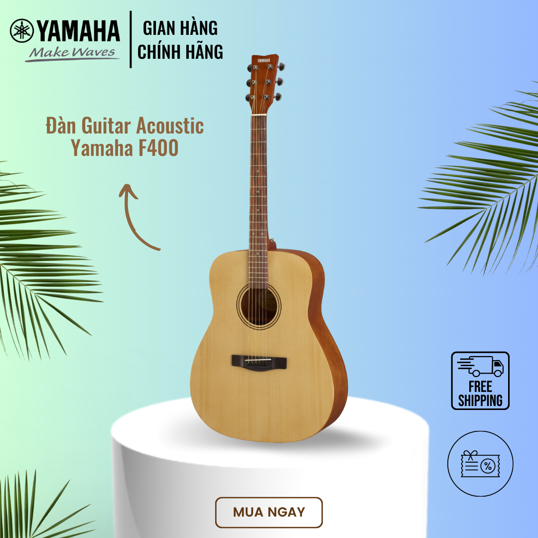 Đàn Guitar Acoustic Yamaha F400 - Thiết kế đơn giản, hiện đại, phù hợp cho người mới, phù hợp cho người mới bắt đầu chơi đàn, sản phẩm 12 tháng