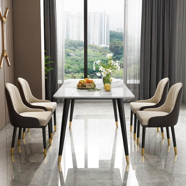 Bộ bàn ăn mặt đá cẩm thạch kèm 4 ghế monet có tay