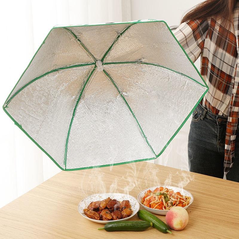 Insulation Dish Cover Kitchen Tool Meal Cover Foldable Dust-Proof Insulation Household Aluminum Foil Dining Table Cover