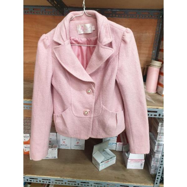 Áo dạ hồng bèo vai size m l nhỏ