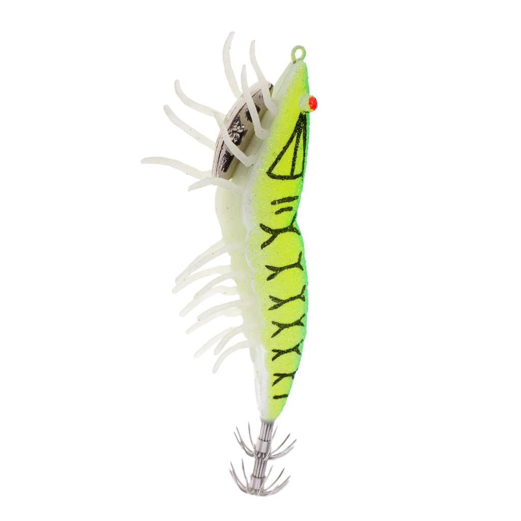 Shrimp Fishing Lurs Artificial Baits Glow in the Dark Squid Jig Lure Hooks