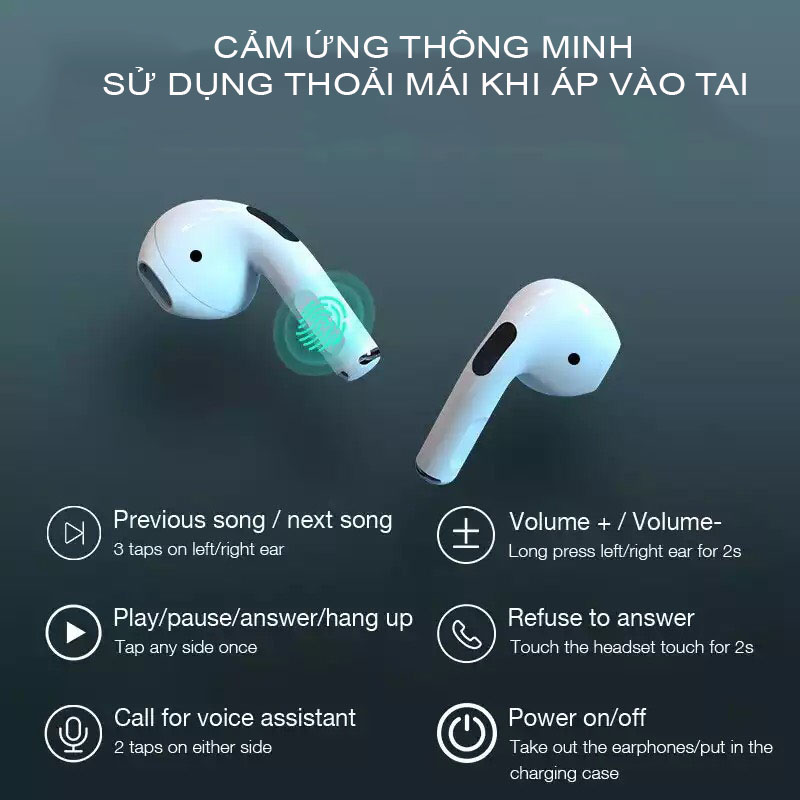 Tai nghe không dây Bluetooth phiên bản thế hệ mới PRO 4 Bluetooth 5.0 có thể đổi được tên thiết bị - Hàng Nhập Khẩu