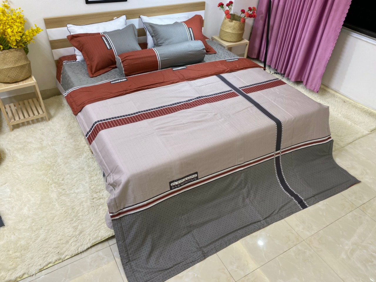 Bộ chăn ga gối Cotton siêu mát xịn sò