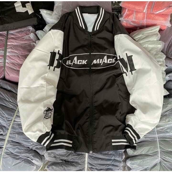 Áo khoác dù bomber jacket phối tay BLACK MIACK form rộng nam nữ unisex