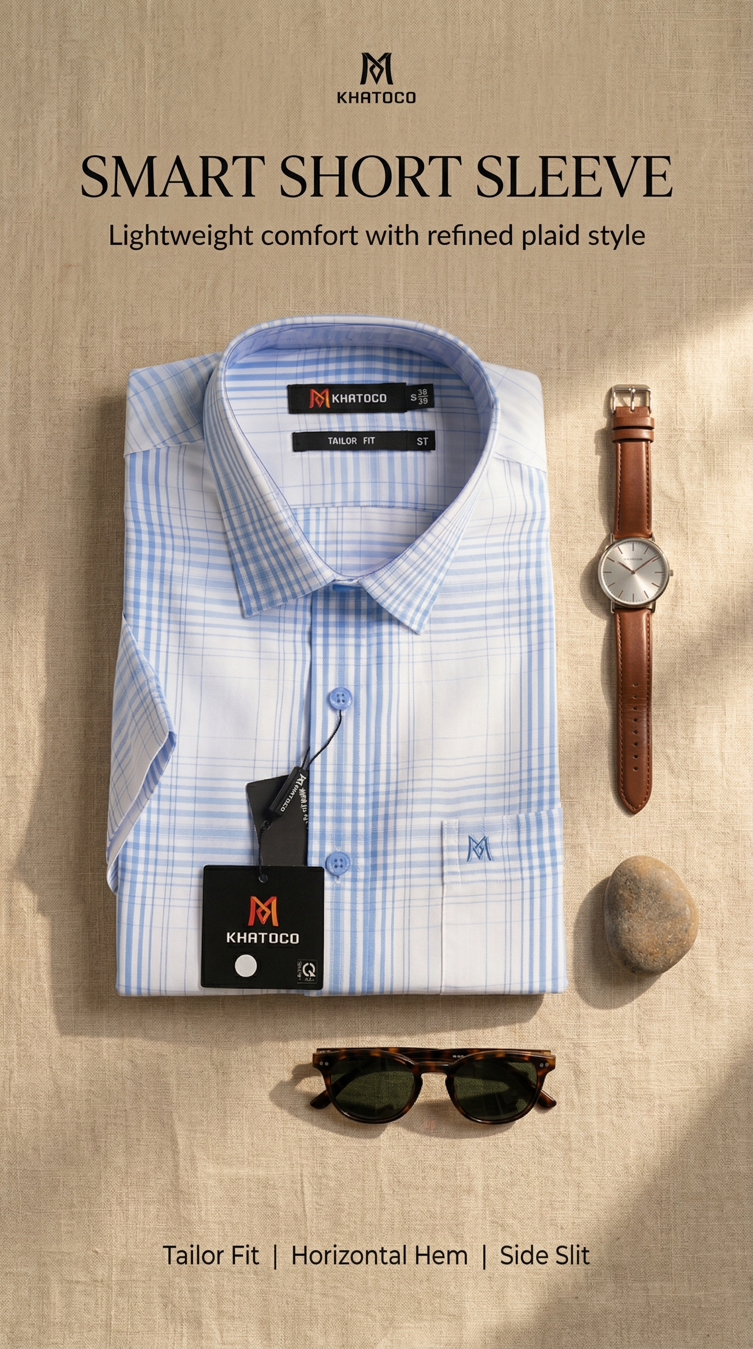 Áo sơ mi tay ngắn Khatoco Sale 350k ( giá tem438K) (size S,XL,2XL)