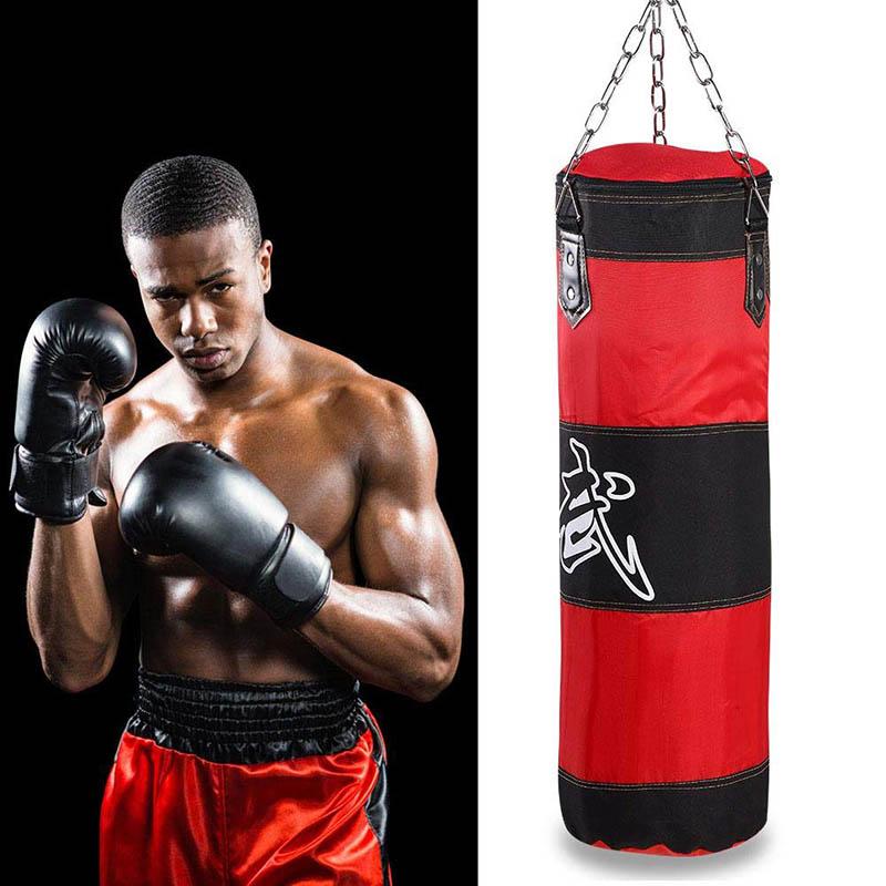 Punch Sand Bag Bag Bag Boxing Túi đấm nặng với Chuỗi kim loại Hook Carabiner Huấn luyện tập thể dục Hook Kick Fight Karate Taekwondo Color: Blue120cm