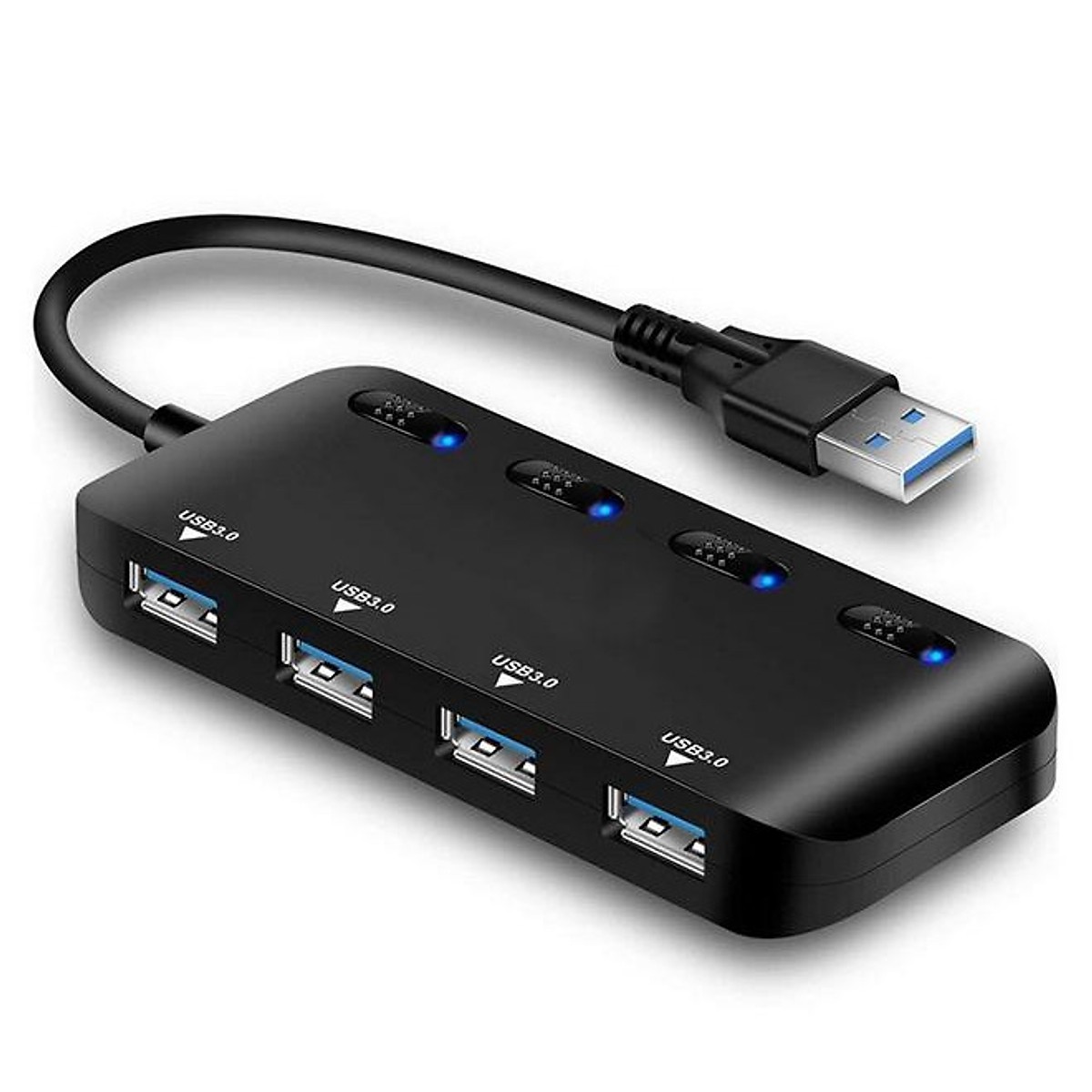Hub chia cổng usb 3.0 Ultra Slim có công tắc - Bộ chia cổng USB 1 ra 4, USB 3.0, thiết bị chia cổng usb 3.0, hub 3.0