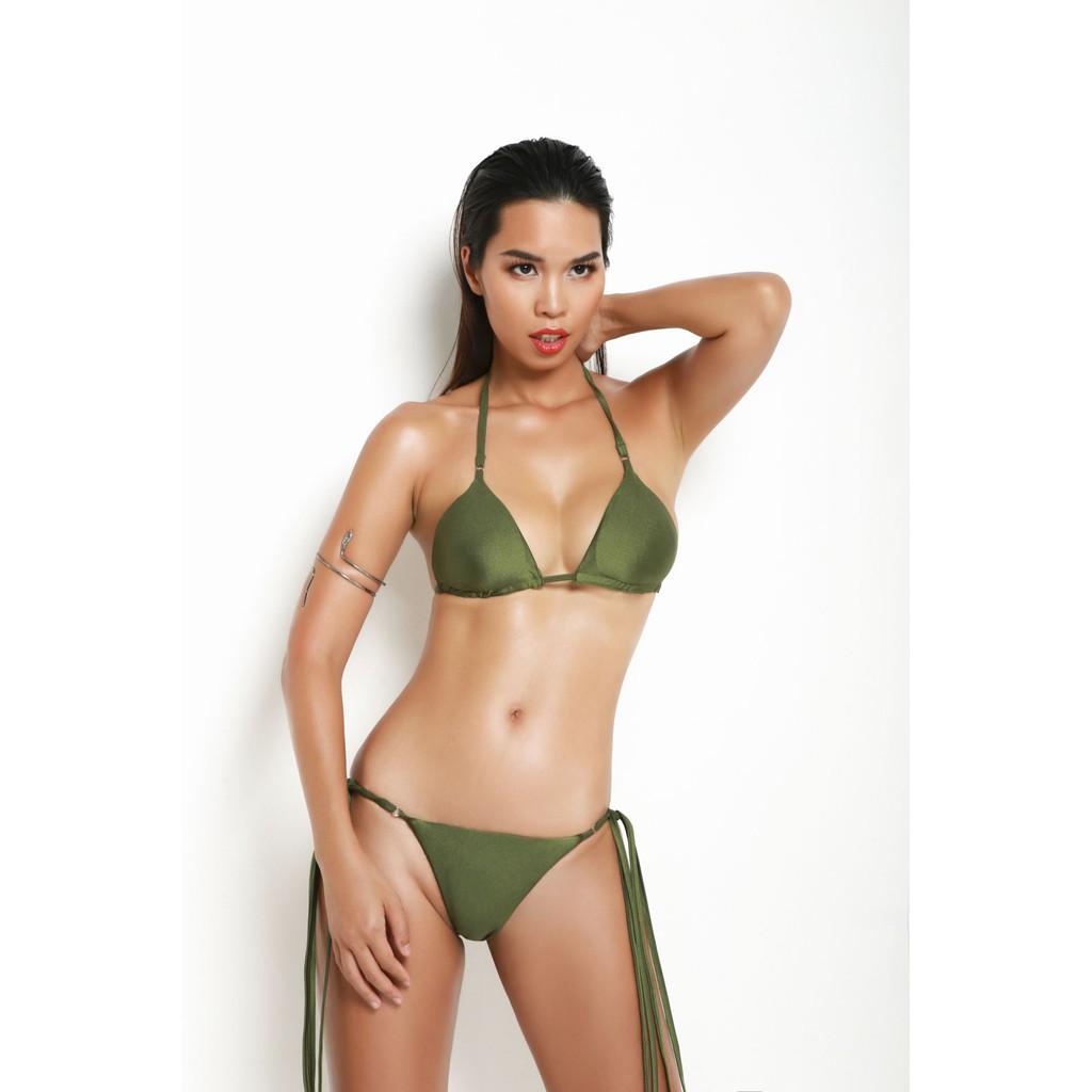 Cheeky Babe Sexy Two Pieces - Bikini hai mảnh BW02 xanh rêu bóng