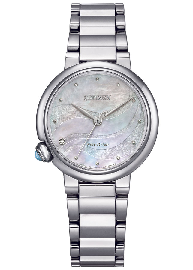 Đồng Hồ Nữ Citizen Đính Kim Cương Dây Thép Không Gỉ EM0910-80D - Mặt Xà Cừ