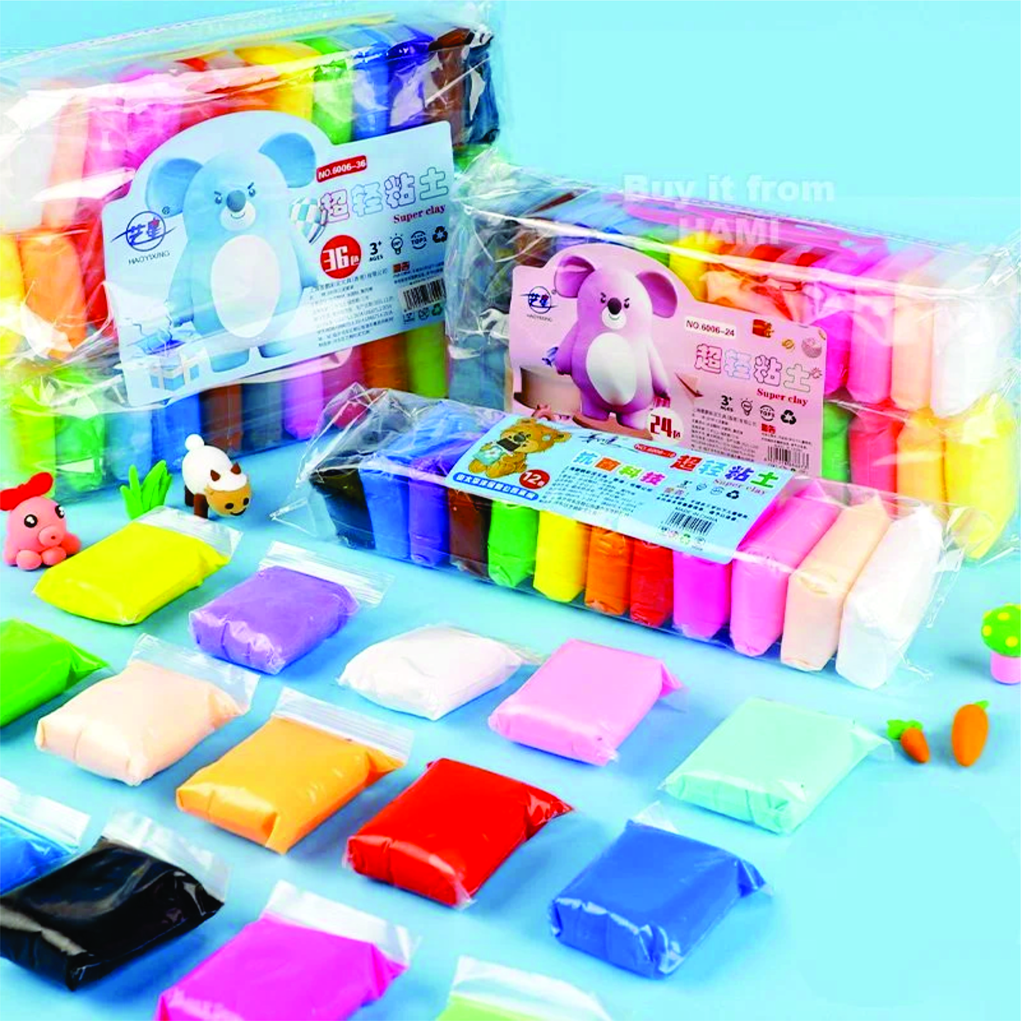 Bộ đất sét nặn 12 màu Đất sét nặn chứa thành phần kháng khuẩn, màu sắc tươi sáng, đất sét handmade DIY siêu nhẹ