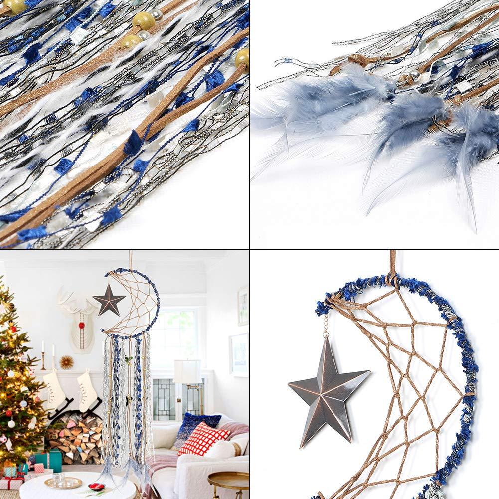 Dream Catcher handmade hình dáng ngôi sao làm từ vải dệt để trang trí trên tường