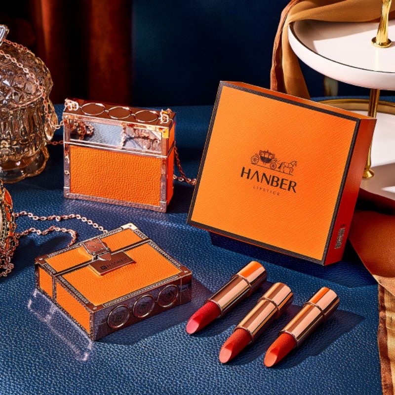 Son túi xách Gồm 3 màu son và 1 son dưỡng kèm hộp làm quà tặng bạn gái sinh nhật valentine , giáng sinh , chống thấm nước , không chì an toàn làm mềm môi