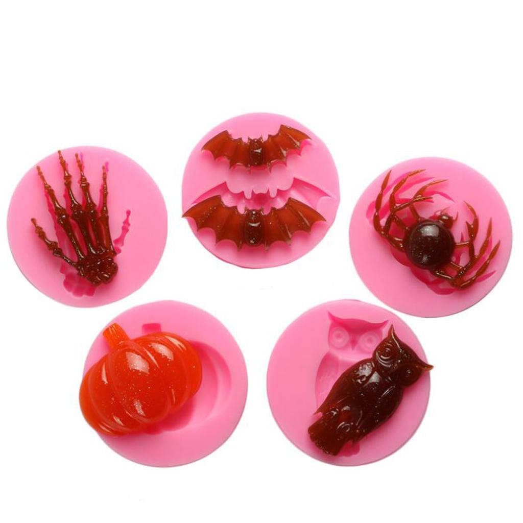 5pcs Fondant Cake Decor Silicone Mold Chocolate Mould for Halloween