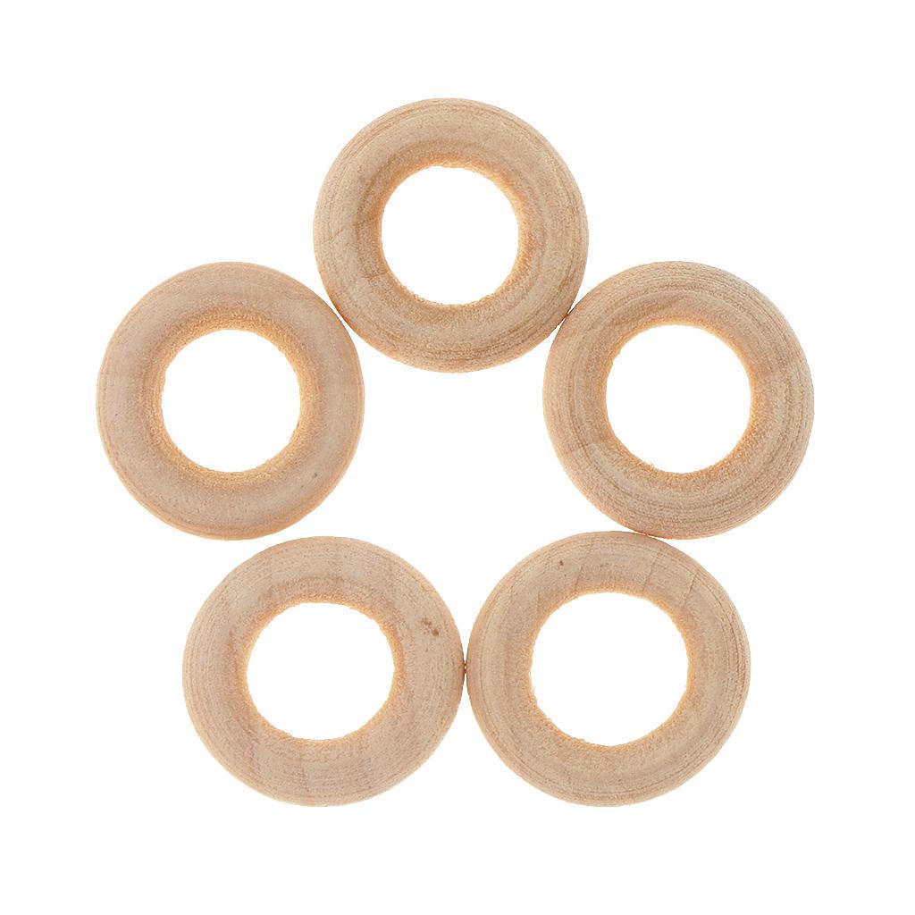 2X 20Pcs DIY Jewelry Making Wooden Teething  for DIY Crafts Decoration 15mm