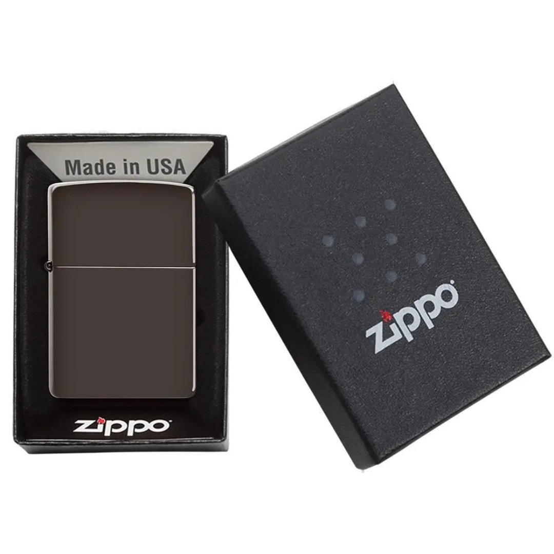Bật lửa Zippo Brown - Dòng Màu Nâu Hạt Dẻ Bóng Mượt Chính Hãng Mỹ, Vỏ Đồng Thau Sang Trọng, Chống Gió Cao Cấp