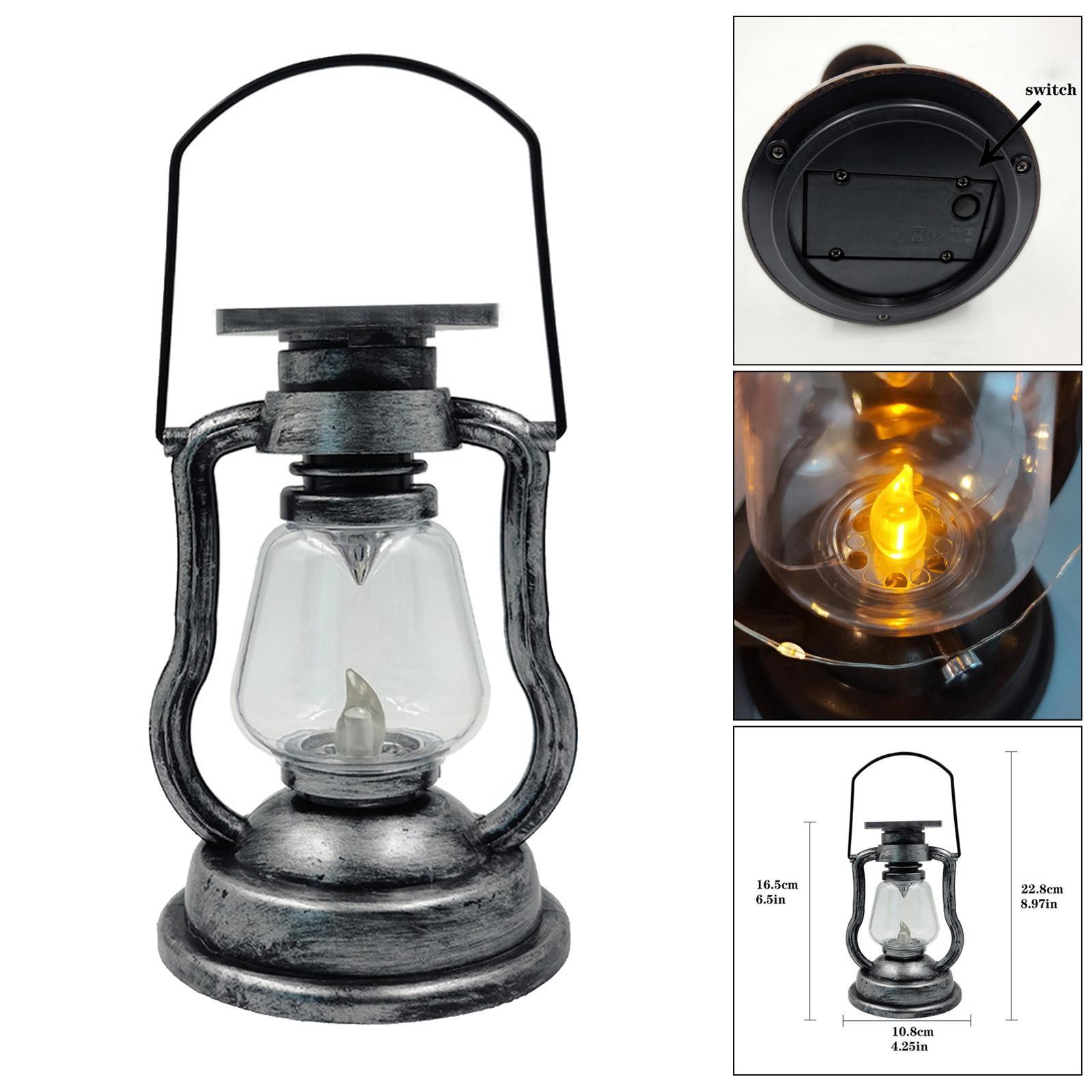 Vintage Style Solar LED Camping Lantern Hanging Light Lamp