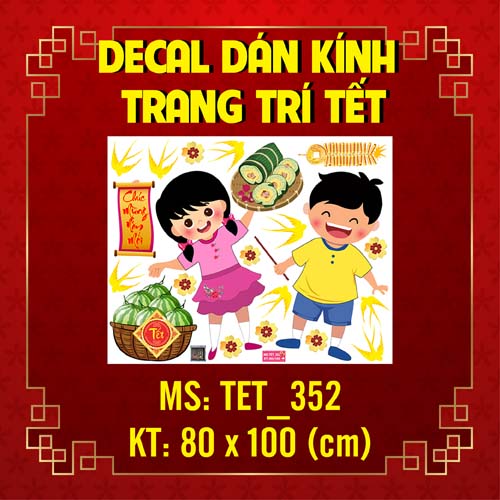 DECAL TRANG TRÍ TẾT TIỂU CẢNH TẾT 2022