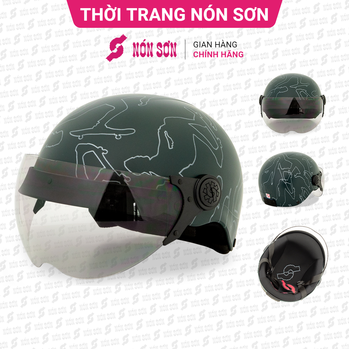 Hình ảnh Mũ bảo hiểm có kính NÓN SƠN chính hãng KP-XR580