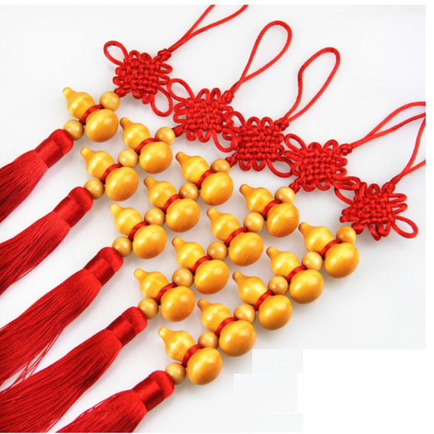 ️️ Xâu 5 hồ lô phong thủy bằng gỗ Đào Kỵ GT TI6583