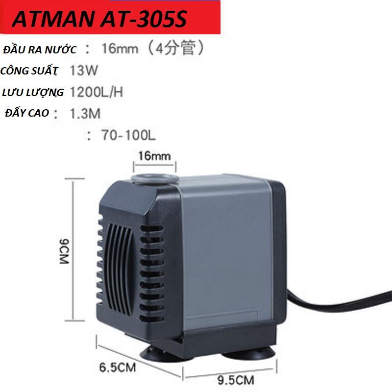 MÁY BƠM NƯỚC HỒ CÁ ATMAN AT-305S 13W - 1200L/H - 1.3M | CỬA HÀNG CÁ CẢNH VÀ THIẾT BỊ LỌC NƯỚC HỒ CÁ MỘC VINH AQUA