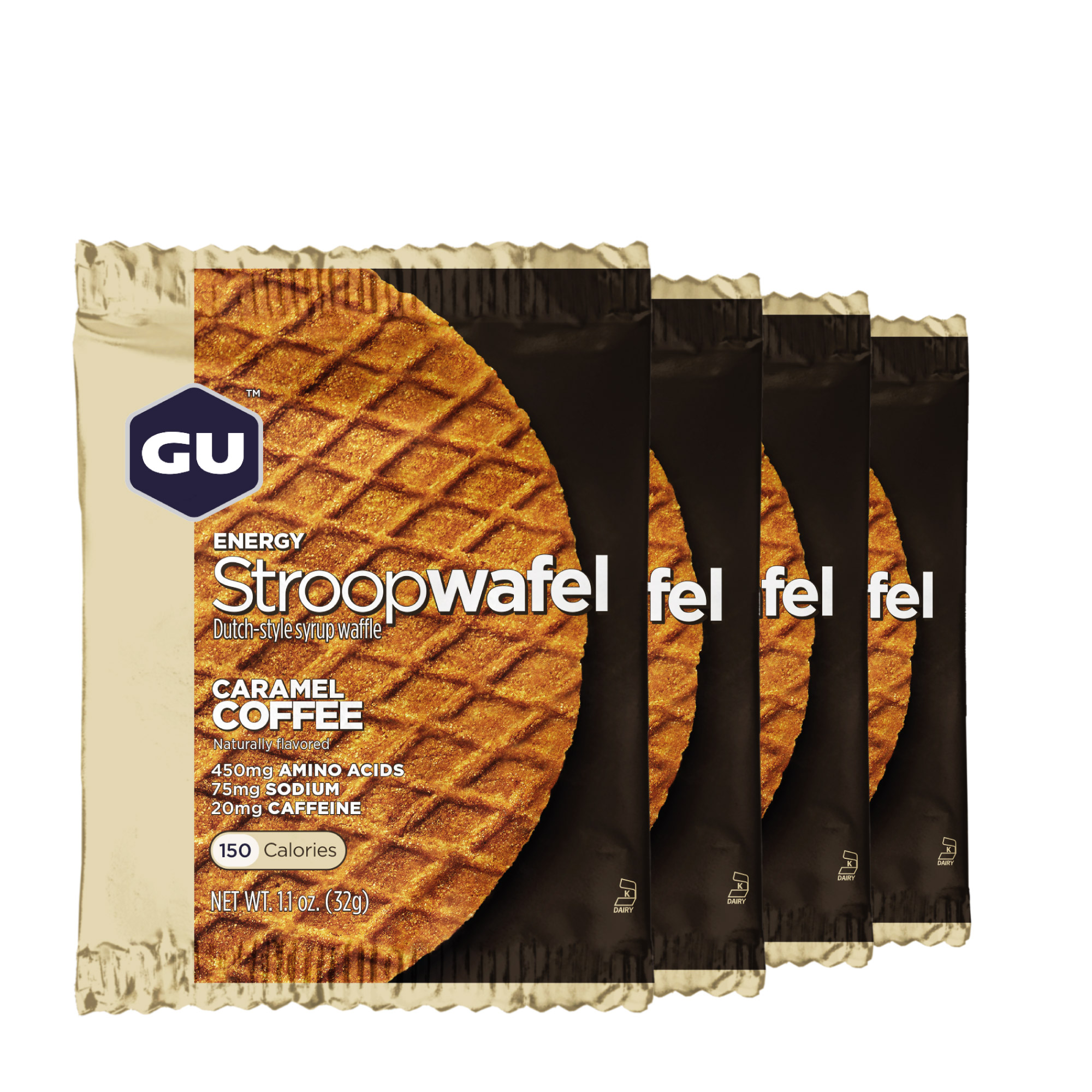 Bánh Quế Năng Lượng Stroopwafel GU Energy Vị Caramel Cà Phê - Combo 4 Gói