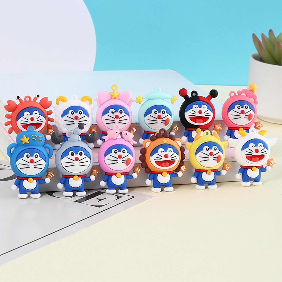 Móc Khoá Hình Chú Mèo Đoremon Đội Nón Siêu Xinh