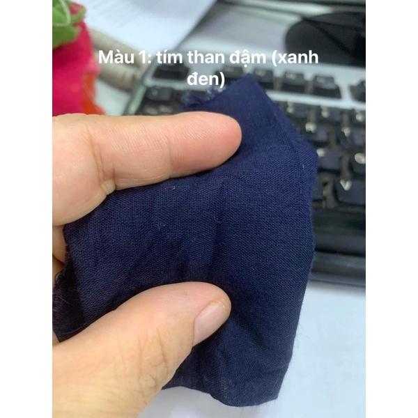 vải thô boi thêu tím than (het)+ lót