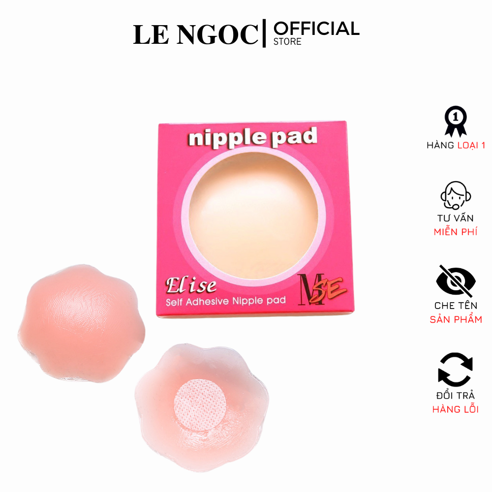 Cặp miếng dán đầu ti, miếng dán ngực silicon hình hoa mai hoặc hình tròn- LN042