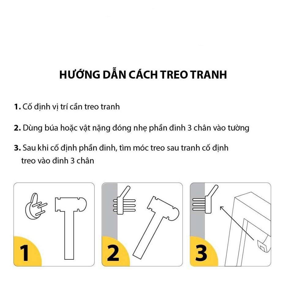 Combo 10 đinh 3 chân treo khung ảnh không khoan tường