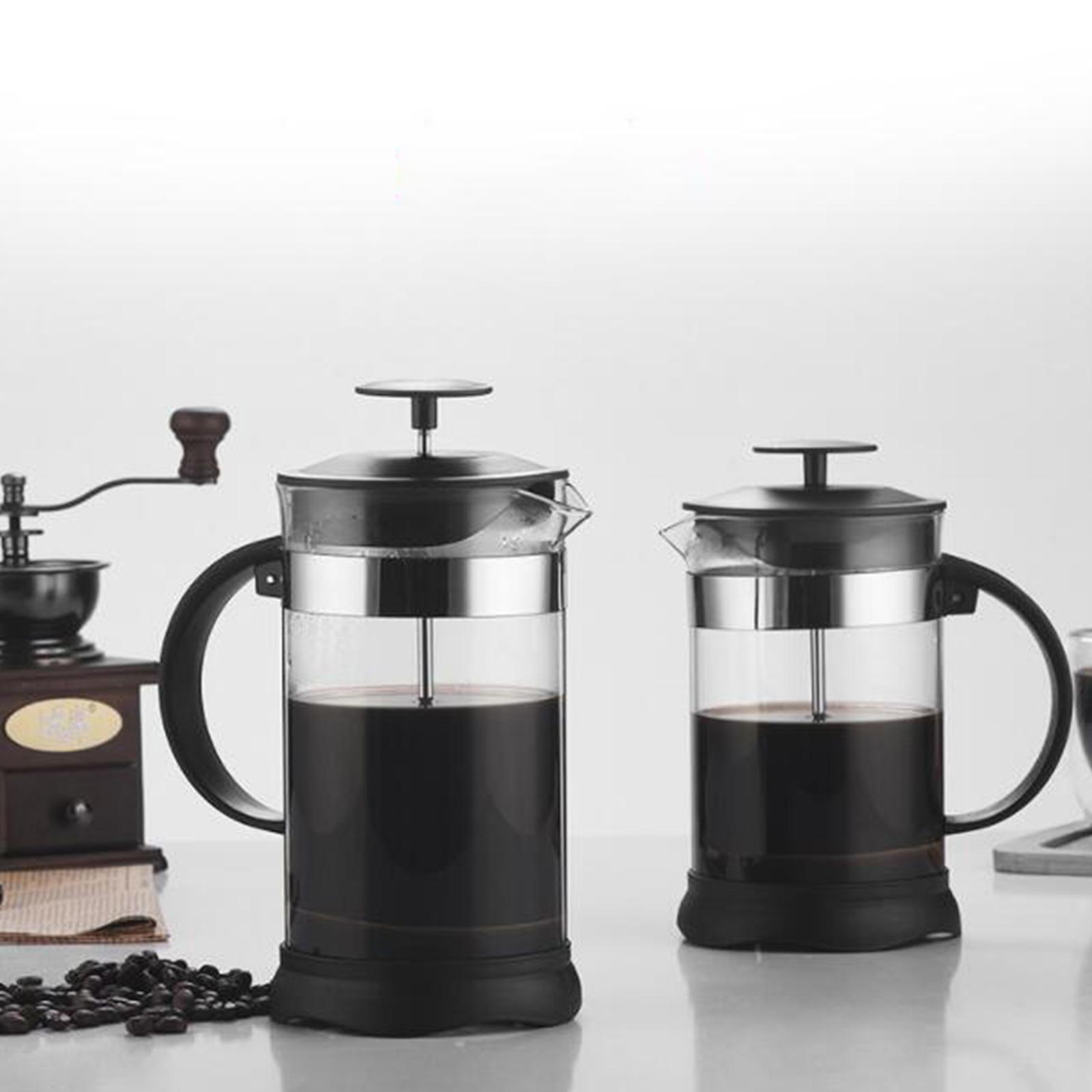 Máy Pha Cà Phê French Press Thủy Tinh Borosilicate Có Bộ Lọc Bằng Thép Không Gỉ