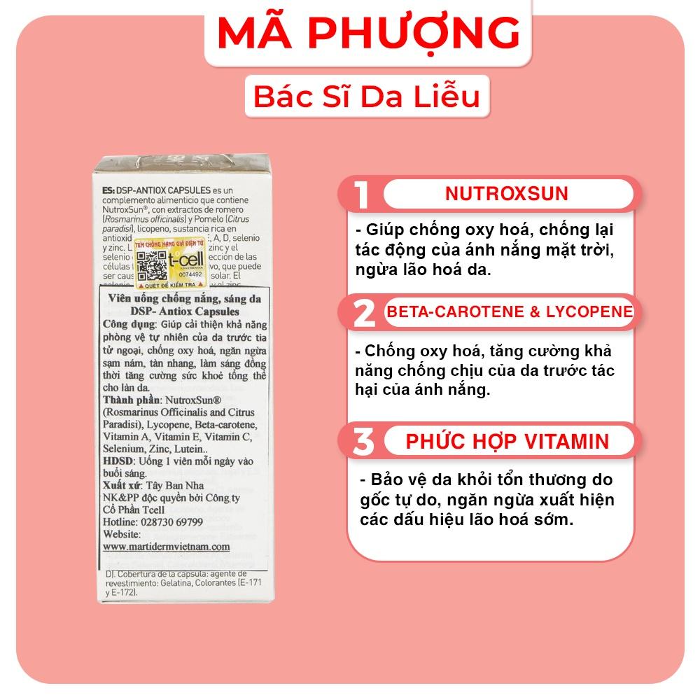 Viên Uống Chống Nắng, Làm Sáng Da - MartiDerm Pigment Zero Anti Oxidant 60 viên