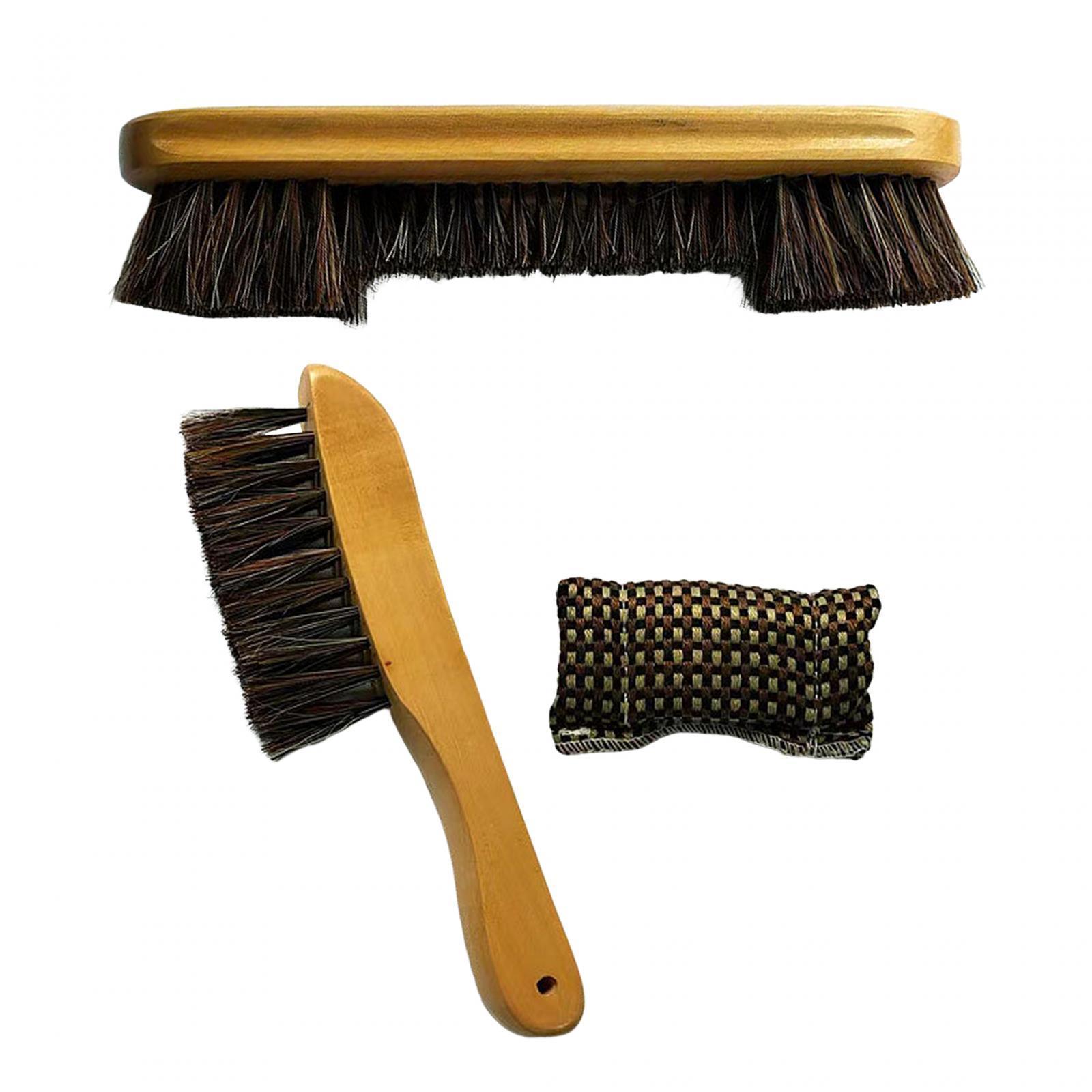 Billiards Table Cleaning Tool, Horse Hair Brush, Cleaning Tool Club Wipe, Wooden Handle Billiards Pool Table  Brush Set, Billiards Brush