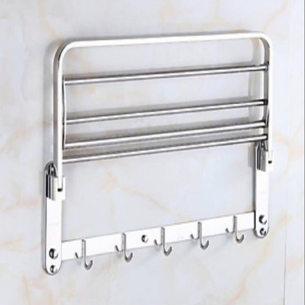 GIá Vắt Khăn Nhà Tắm Inox 304 Cao  Cấp Sáng Bóng - Giá Vắt Khăn 2 Tầng Tiện Lợi