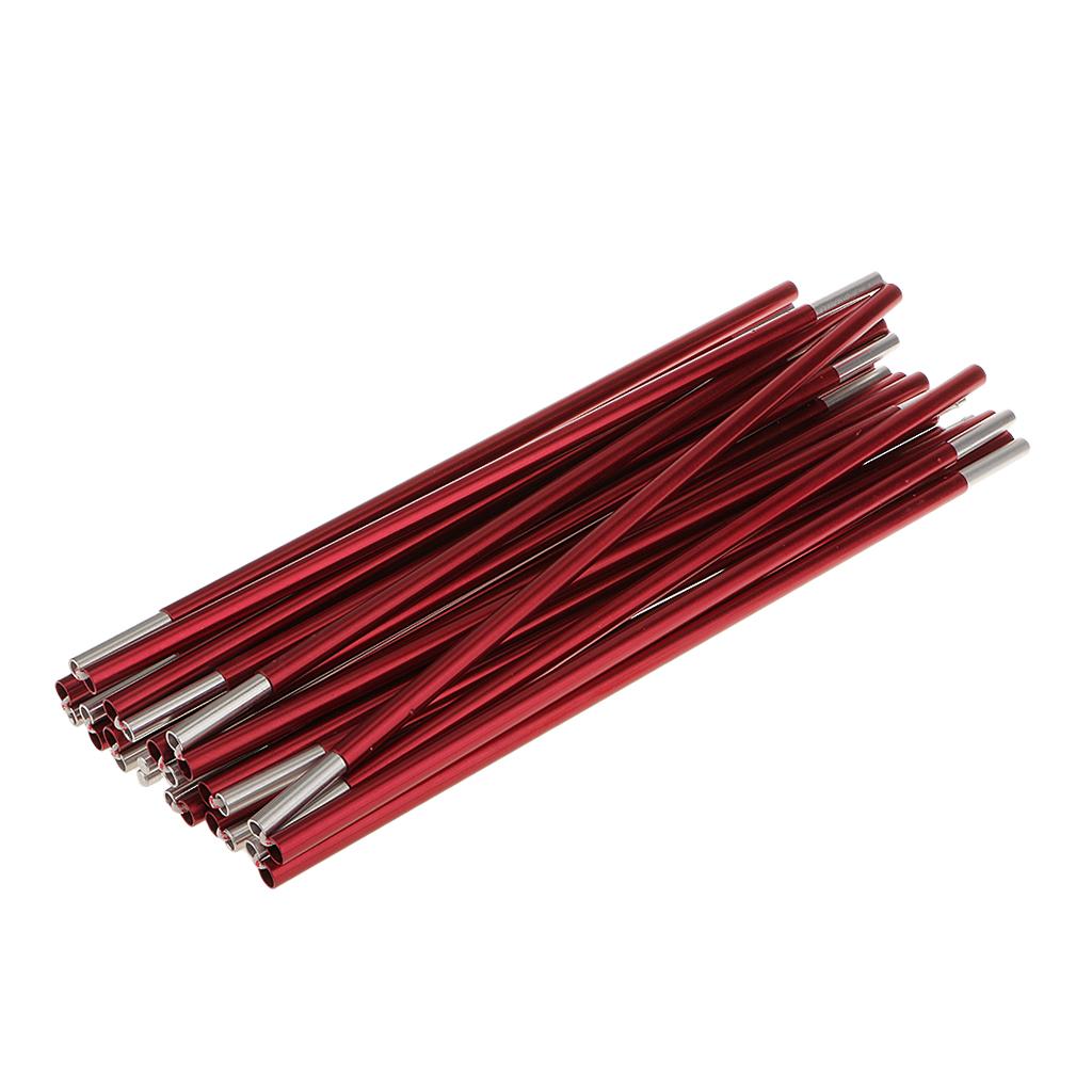 2xBackpacking Awning Tent Poles Bar Travel Camping Dark red Φ9.5 mm 420 cm
