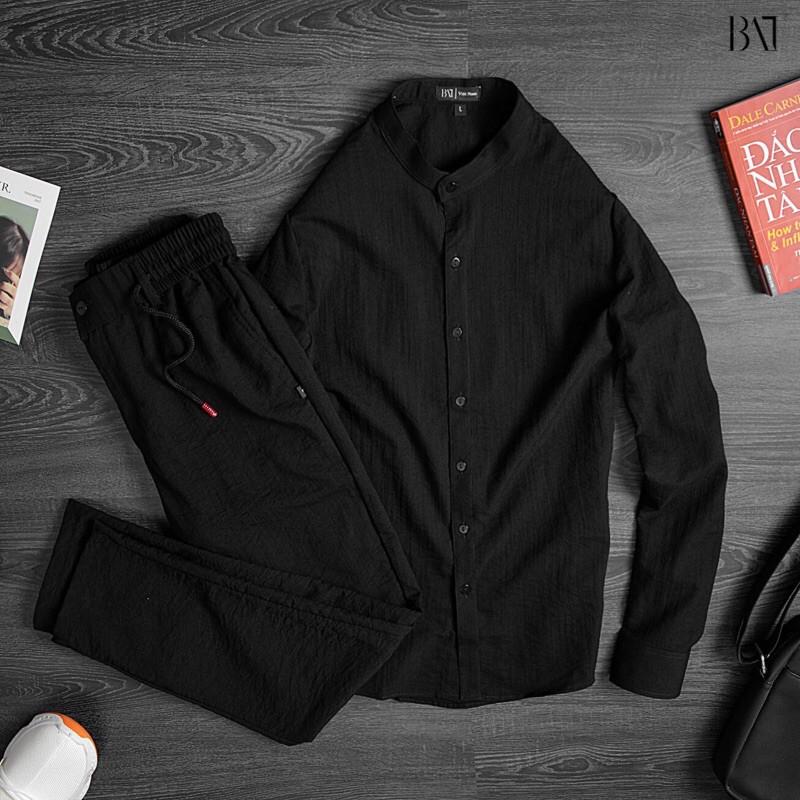 QUẦN ĐŨI DÀI SƠ MI NAM DÀI TAY ĐŨI CỔ TÀU CỔ BẺ HÀN QUỐC HOT 2020 thời trang nam atb shop