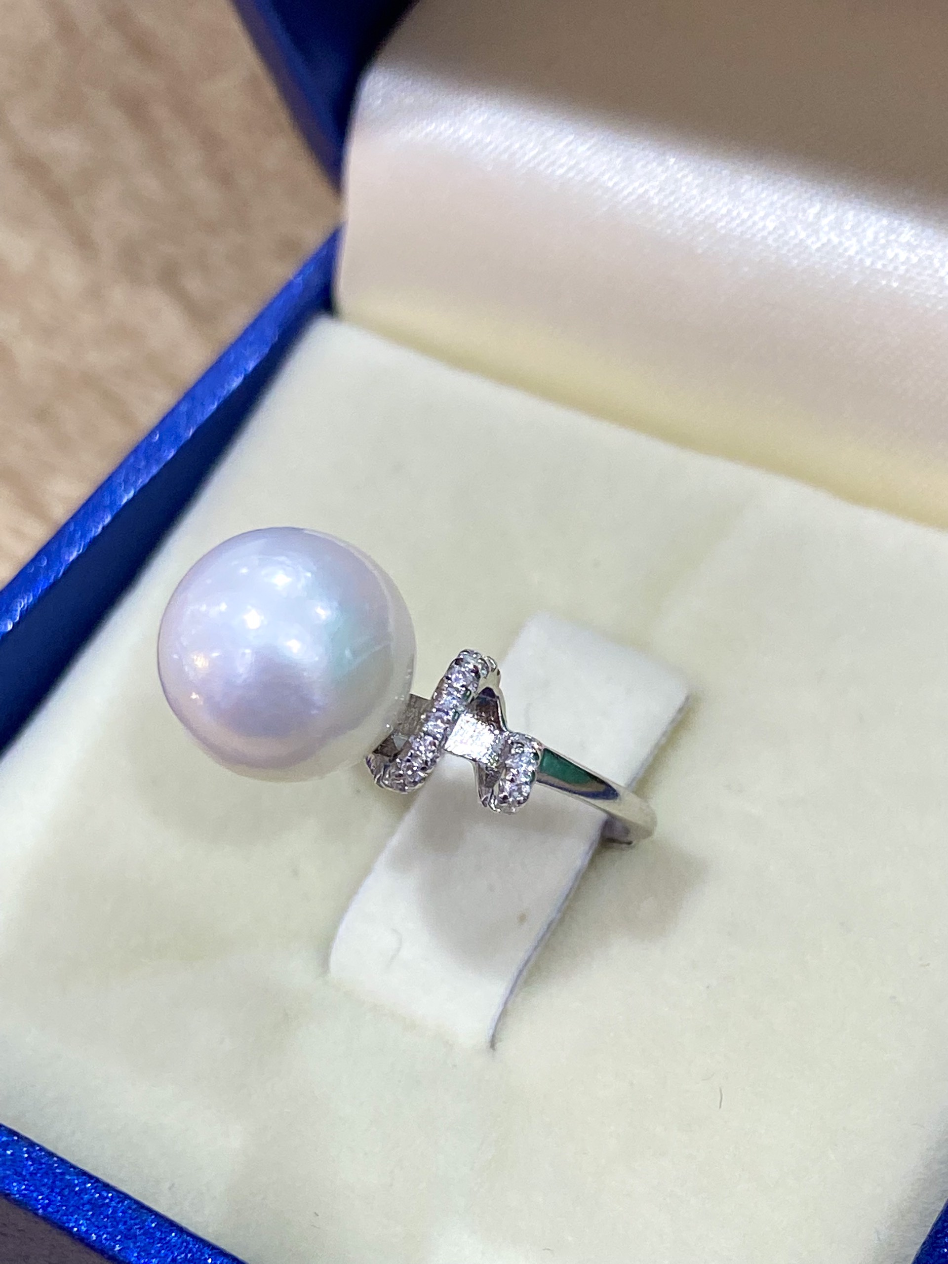 Nhẫn Ngọc Trai Edison Ánh Hồng Free Size - MOON Jewelry