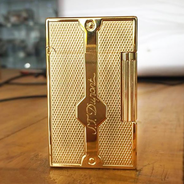 Vỏ Hột Quẹt Bật Lửa Upon D45V Họa Tiết Ô Vuông Nhỏ Khắc Chữ S.t Upon - Dùng Ga Đá Cao Cấp
