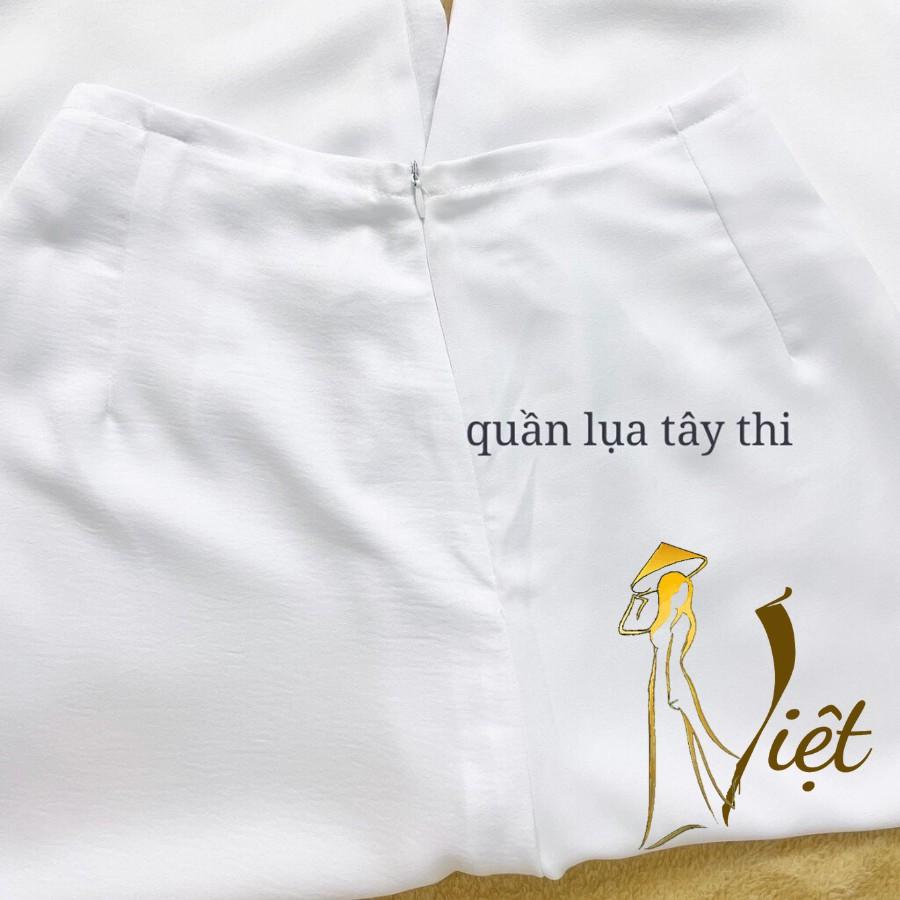 ÁO DÀI TRẮNG HỌC SINH NỮ ĐI HỌC MAY SẴN TRUYỀN THỐNG GIÁ RẺ LỤA TÂY THI (ảnh thật)