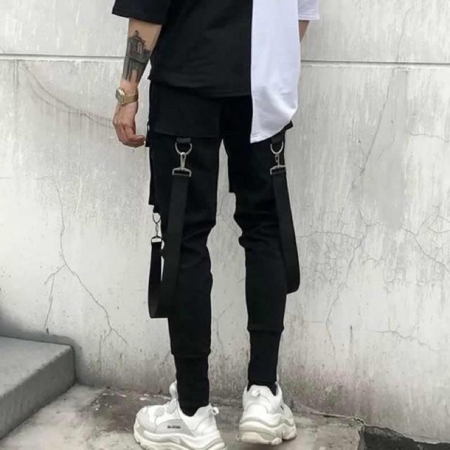 Pant kaki túi in chữ